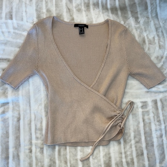 Forever 21 Tops - Cream cross over top